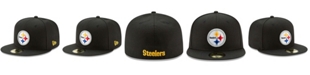 New Era Men's Black Pittsburgh Steelers Omaha 59FIFTY Fitted Hat